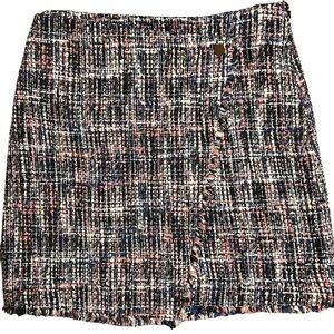 Faux tweed wrap Mini Skirt
